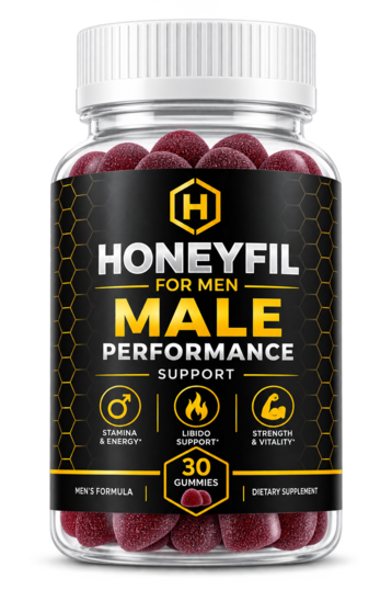 Men's vitality gummy bottle, representing nutritional support after 50